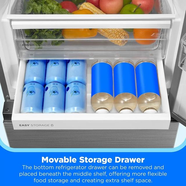 Midea 24" 11.5 Cu. Ft. Stainless Steel Counter Depth Bottom Freezer Refrigerator -4