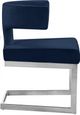 Meridian Furniture Alexandra Navy/Chrome Velvet Dining Chair-3
