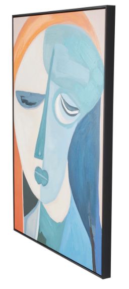 Deco Marche Multi-Colored Woman Impressionist Living Room Framed Wall Art with Brush Paint Strokes and Black Frame-2