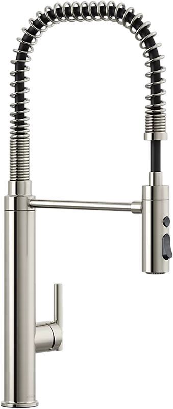 KOHLER® Purist® Vibrant Polished Nickel Semi-Professional Kitchen Sink Faucet with 3-Function Sprayhead-0