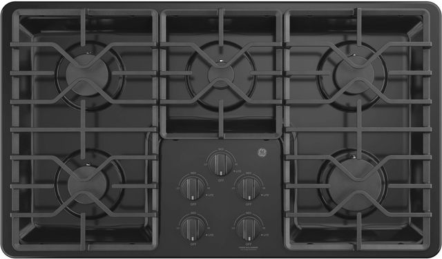 GE® 36" Black Built-In Gas Cooktop