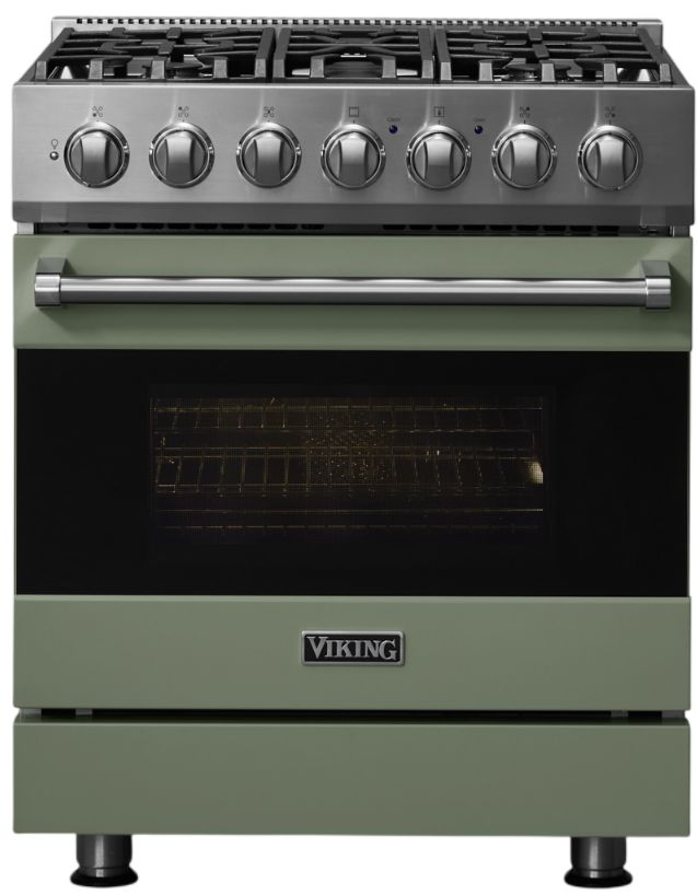 Viking® 3 Series 30" Eucalyptus Pro StyleNatural Gas Range-2