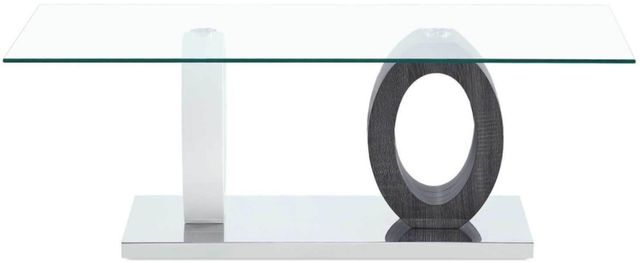 Global Furniture USA T1628 Glass Top Coffee Table with Gray/White Base-1