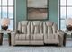 Signature Design by Ashley® Elevate Edges Coin Manual Reclining Sofa with Drop Down Table-2