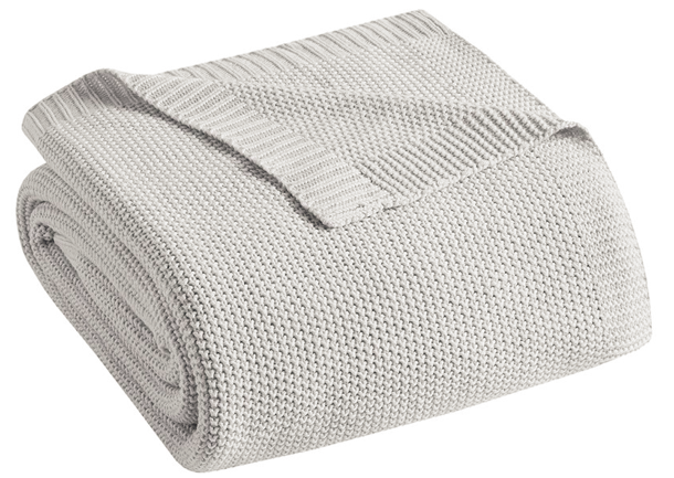 Olliix by INK+IVY Bree Knit Grey Twin Blanket-0