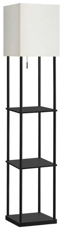 Adesso® Harrison Black Shelf Floor Lamp -0