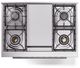 Ilve® Professional Plus II 36" Glossy Black Pro Style Dual Fuel Range-2