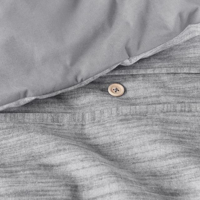 Olliix by Clean Spaces Dover 5 Piece Organic Cotton Oversized Grey King/California King Comforter Cover Set-3