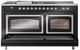 Ilve® Nostalgie II Noblesse 60'' Glossy Black Pro Style Dual Fuel Range with Chrome Trim-3