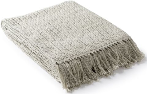 Surya Tressa Ivory 50"x60" Throw Blanket-1