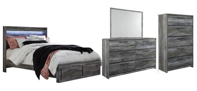 Signature Design by Ashley® Baystorm 4-Piece Gray Queen Panel Storage Bed Set-0