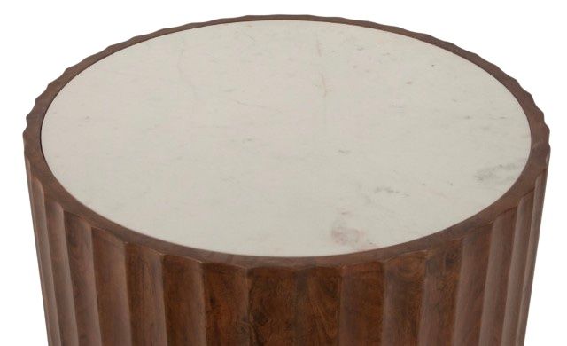 Home Trends & Design Palermo Royal Brown/White Side Table -2