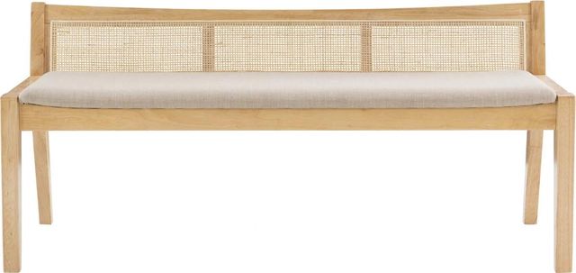 Powell® Beaux Beige/Natural Cane Back Bench-2