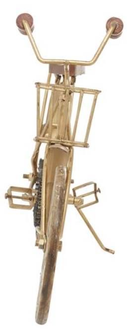 Deco Marche Gold Bike Sculpture with Carved Wheels-1