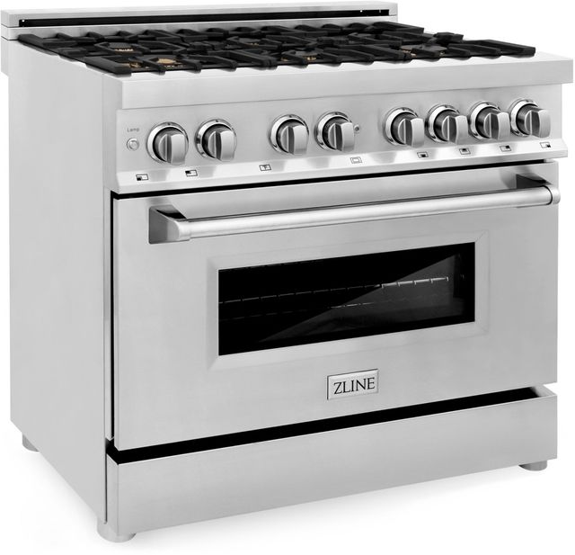 ZLINE 36" Stainless Steel Pro Style Dual Fuel Range-2