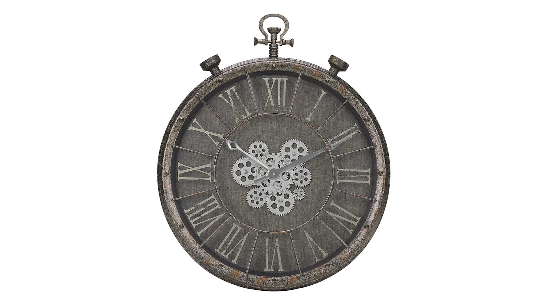 Monarch Specialties Inc. Grey 24" Gear Mechanical Wall Clock