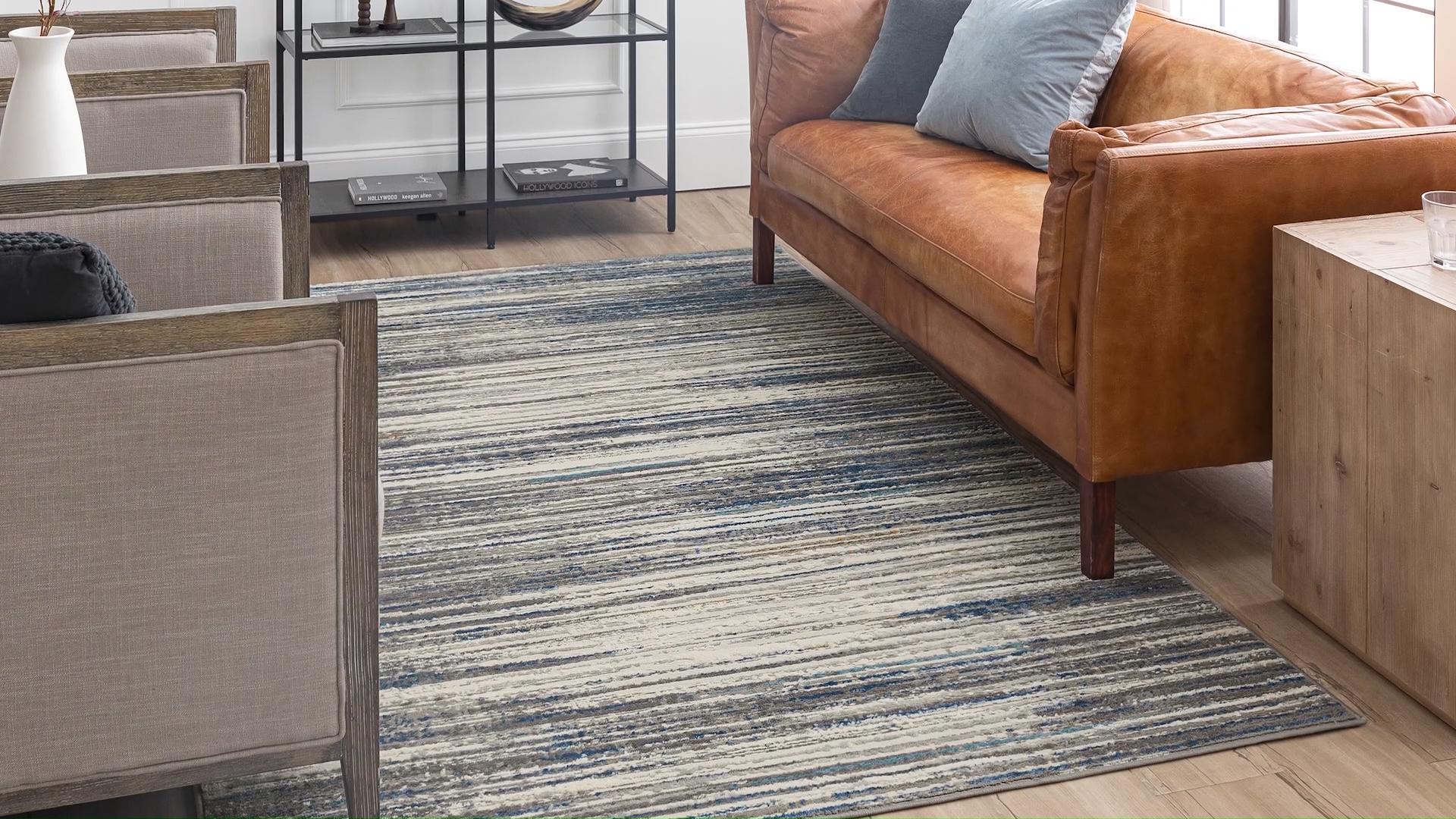 Mohawk Home Bell Place Grey Dark Blue 5'x 8' Area Rug