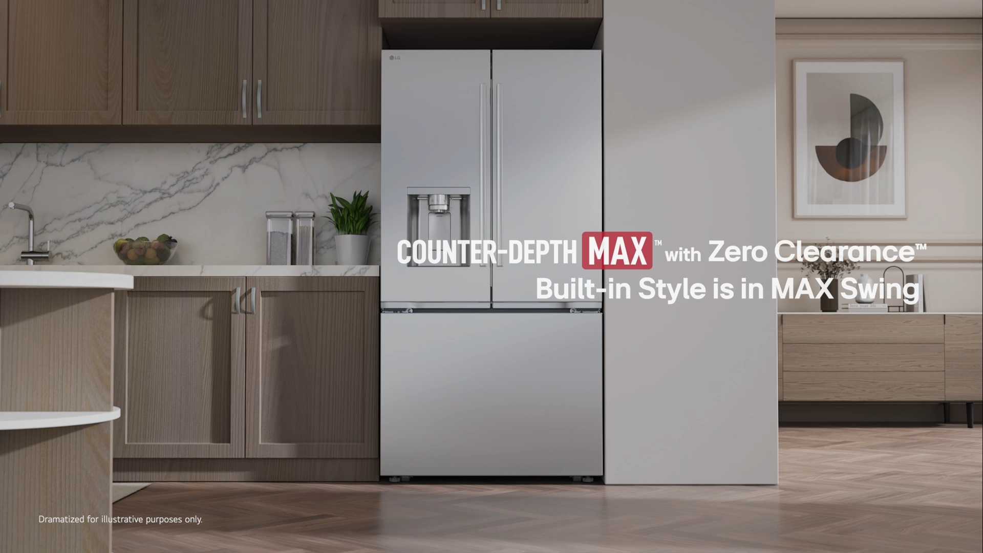  LG 36 in. 23.7 Cu. Ft. PrintProof Stainless Steel Counter Depth French Door Refrigerator