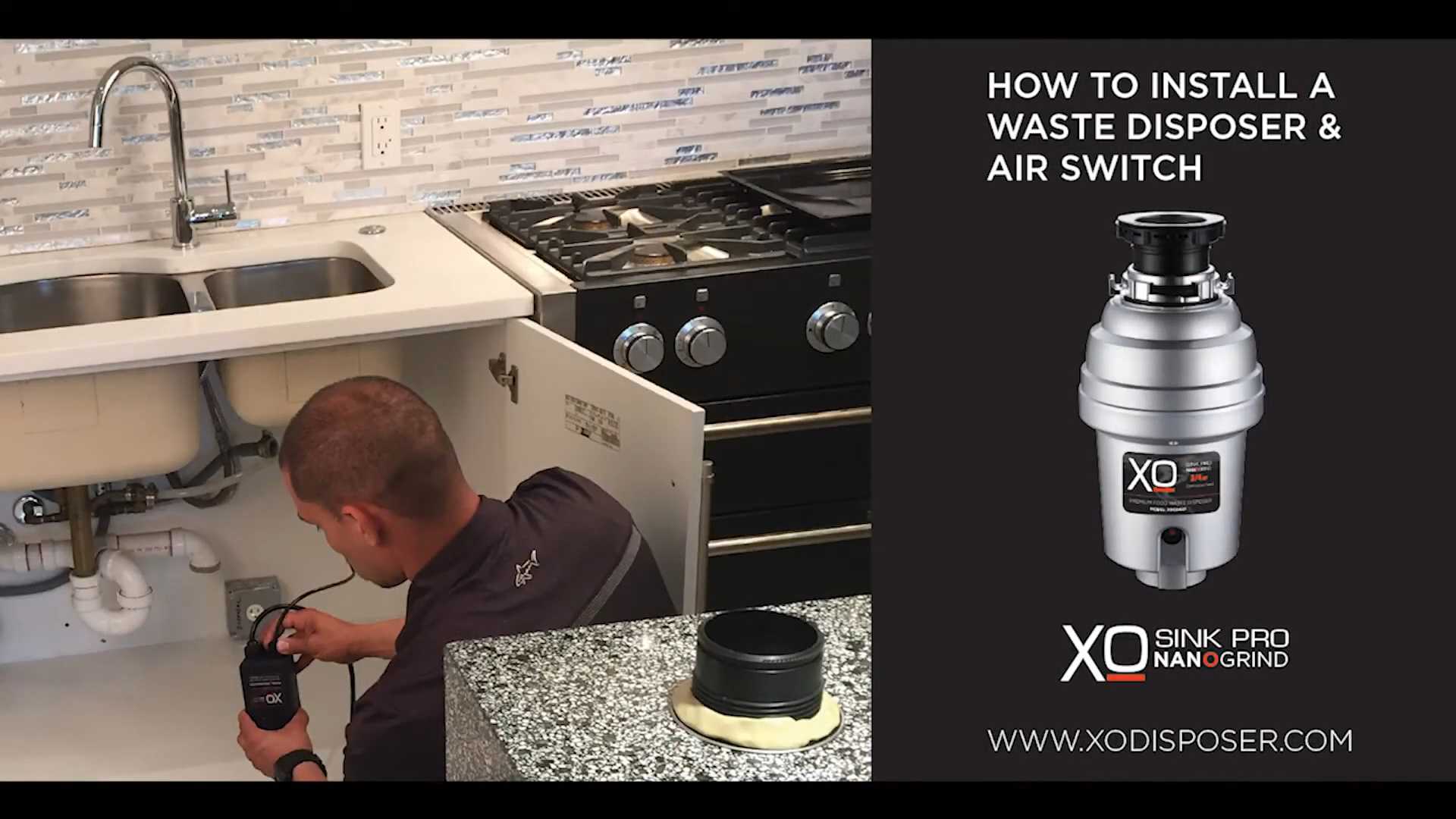 XO 1 HP Batch Feed Stainless Steel Garbage Disposer
