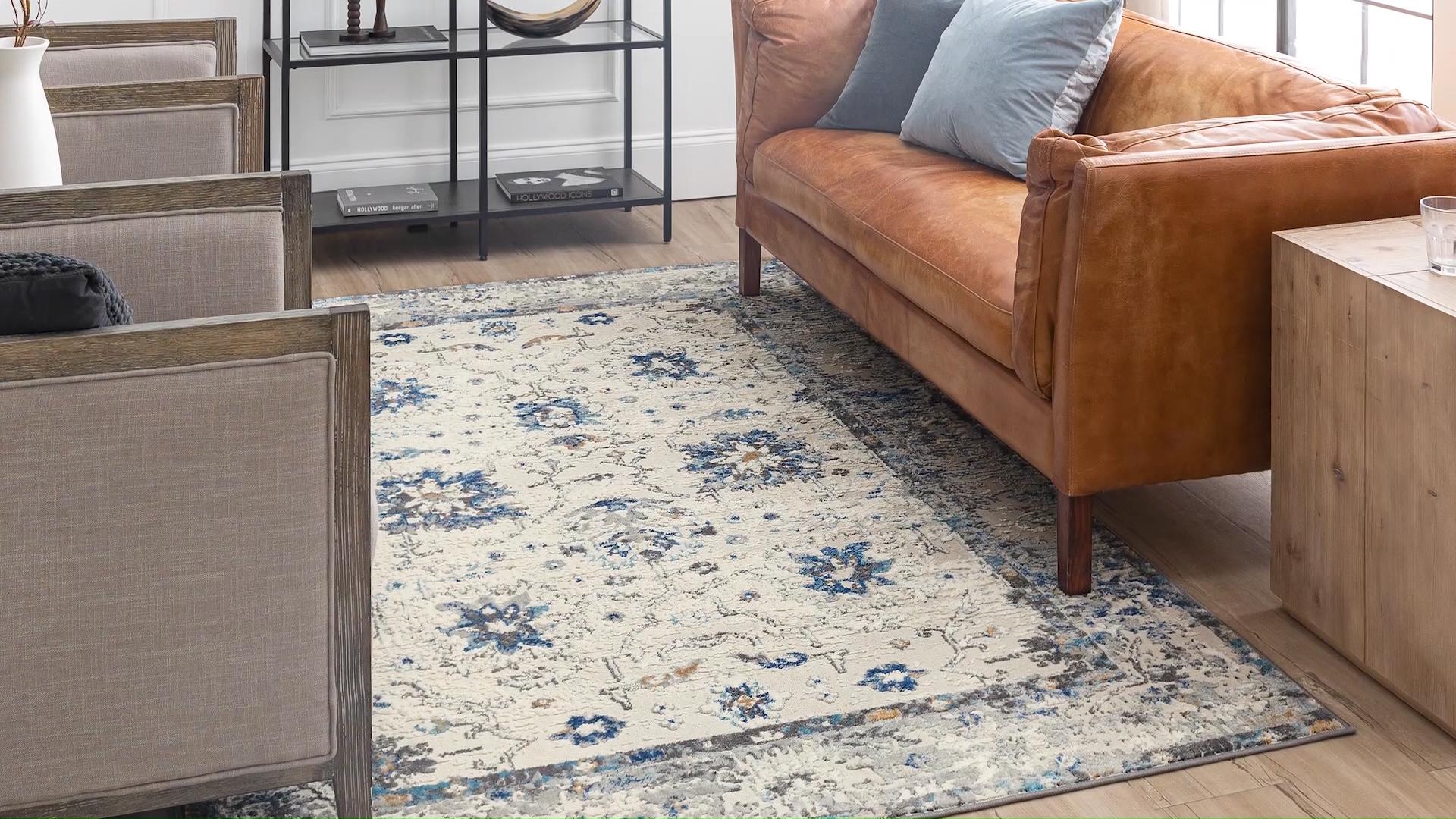 Mohawk Home Evesham Grey Dark Blue 5'x8' Area Rug