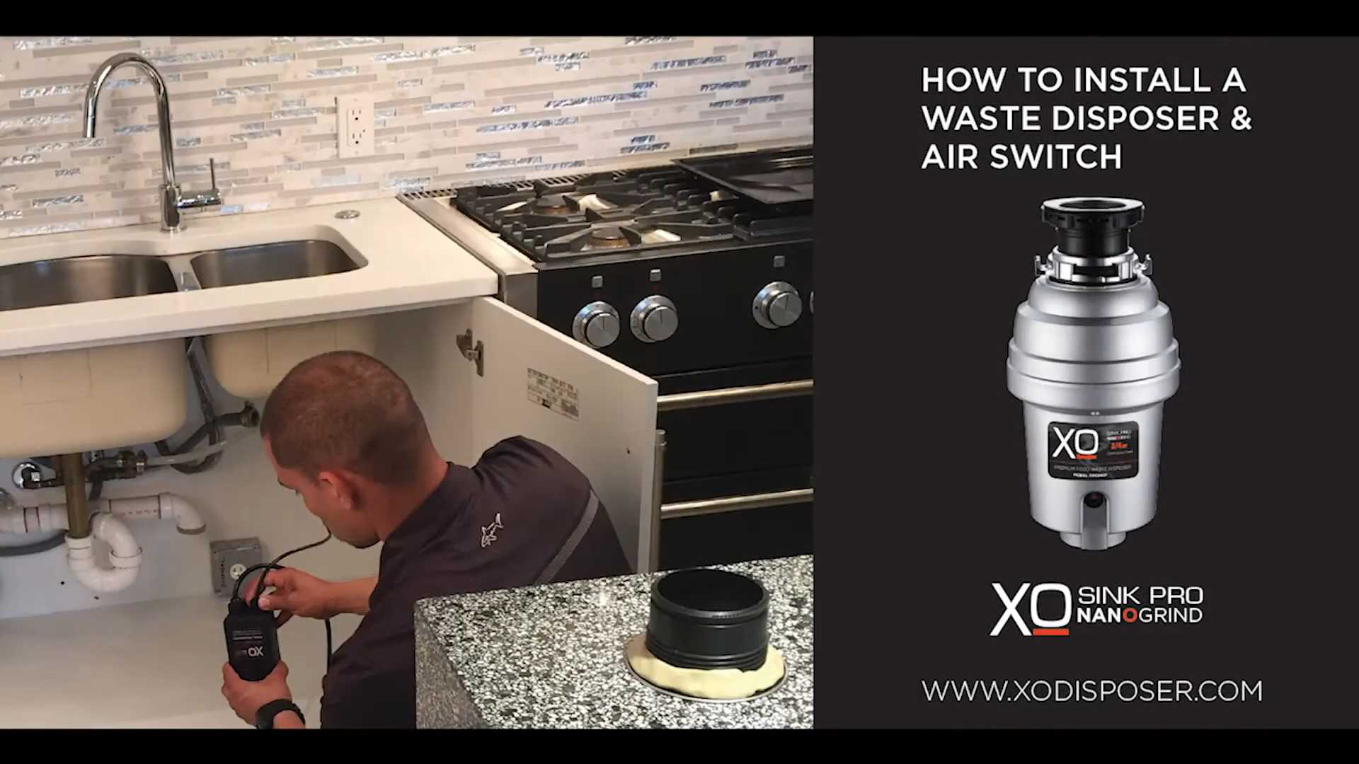 XO 0.5 HP Batch Feed Stainless Steel Garbage Disposer