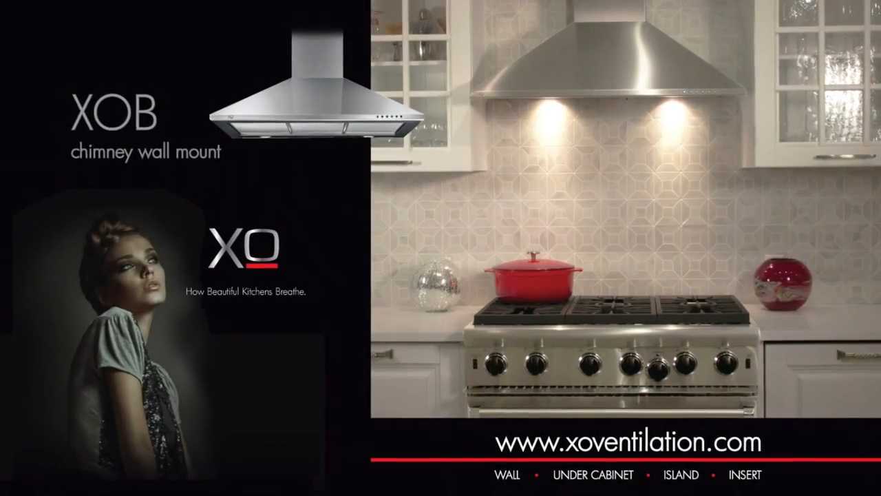 XO Fabriano Collection Black Wall Mounted Range Hood 