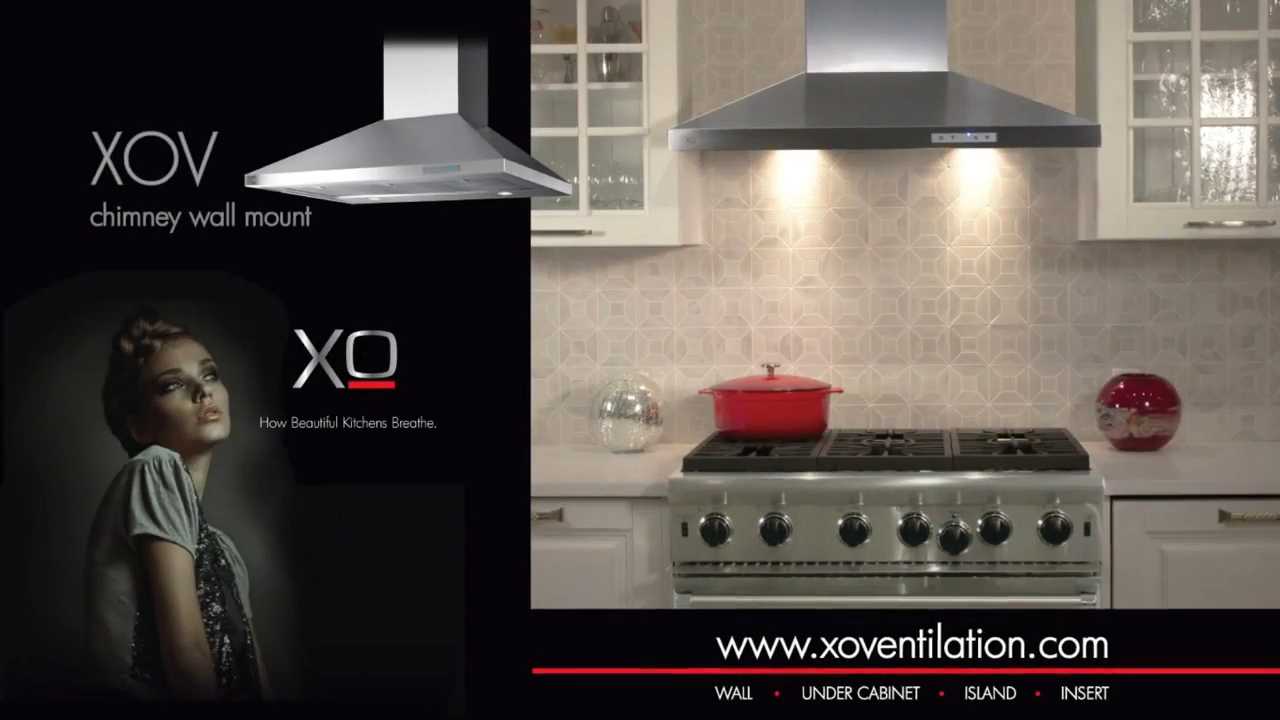 XO Fabriano Collection Black Wall Mounted Range Hood